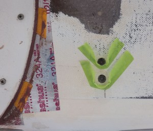 Good tape dams. You can also see the aluminum tape and fiberglass for the fillet.