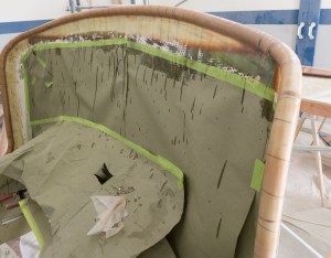 After glassing. Lots of resin drips, but the glass work looks good.