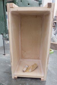 Sanding the fillets in the mold. I use sandpaper and a dowel. To get them right I will fill with putty, sand, refill and sand.