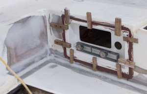 The new engine instrament panel was installed. The old location was around the corner. 