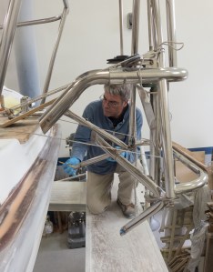 It may look like a maze of tubes, but the wind vane will steer Gypsy without using any power