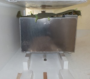 The fuel tank re installed in a nice white space. We also worked on mounting brackets for the tank.