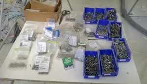 Bolt table, all of the bolts are grouped.