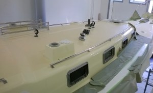 Cabin top with hardware installed.  