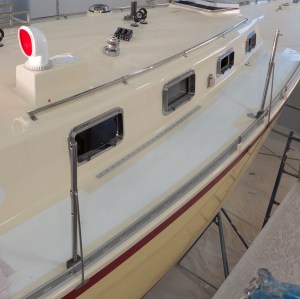 These stanchions are stout. The tubes are filled with a fiberglass tube and they have a brace added.