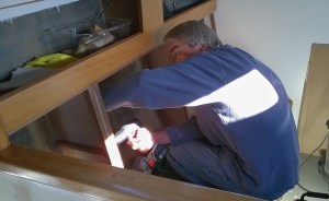 Bill installing cleats.