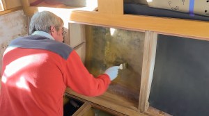 Bill applying contact cement.